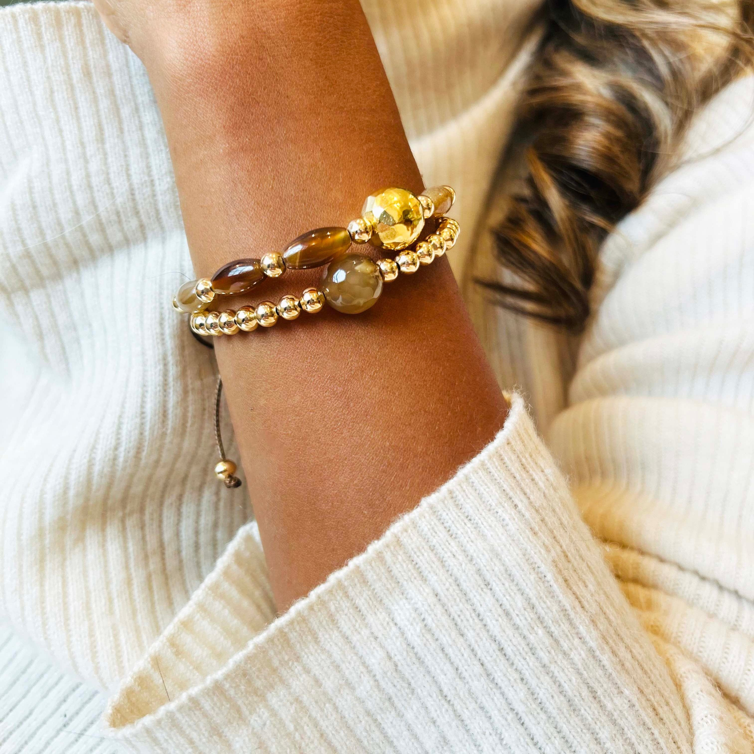 Agatha & Gold Bracelet (Set of Two) - Inkkas