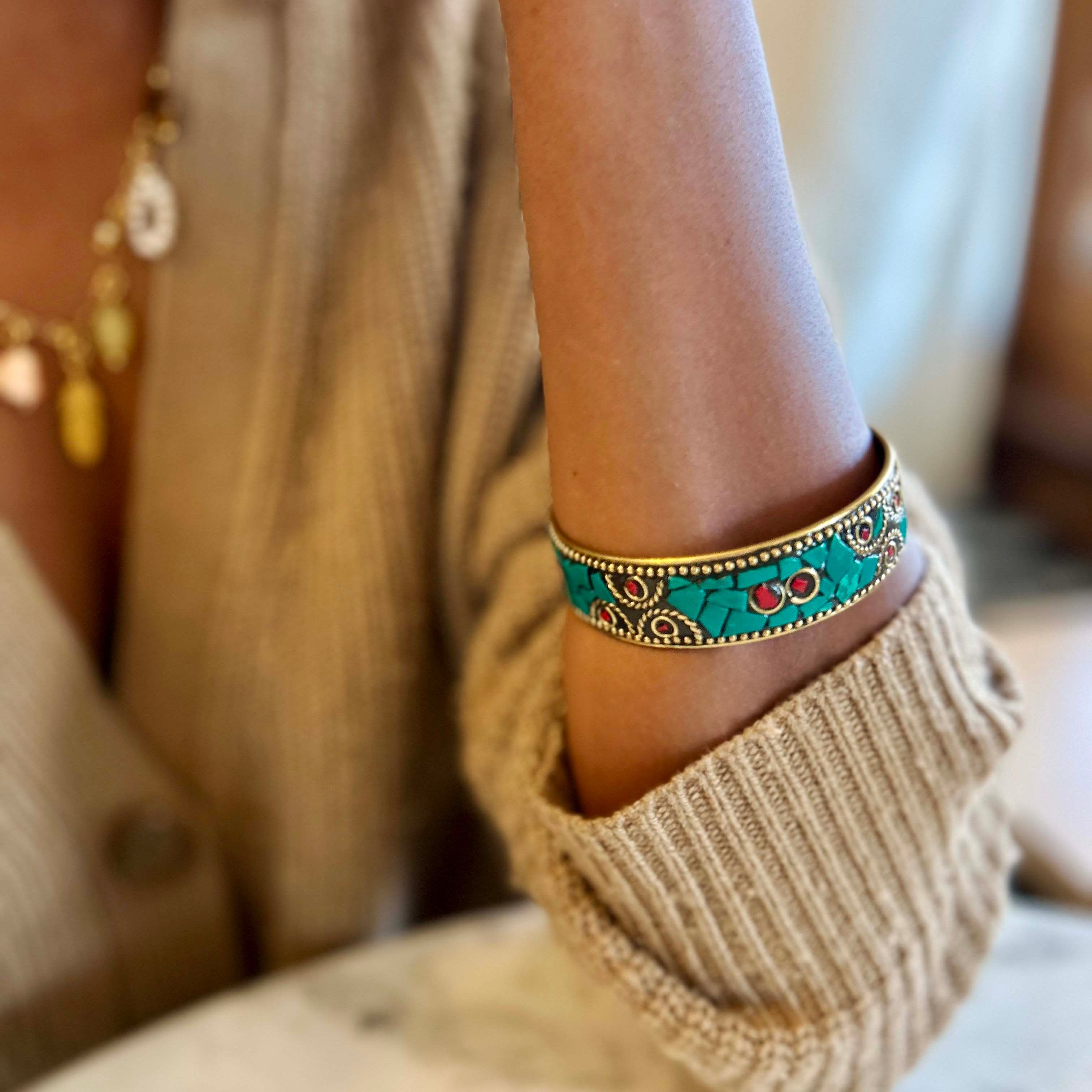 Turquoise Mosaic Bangle - Inkkas