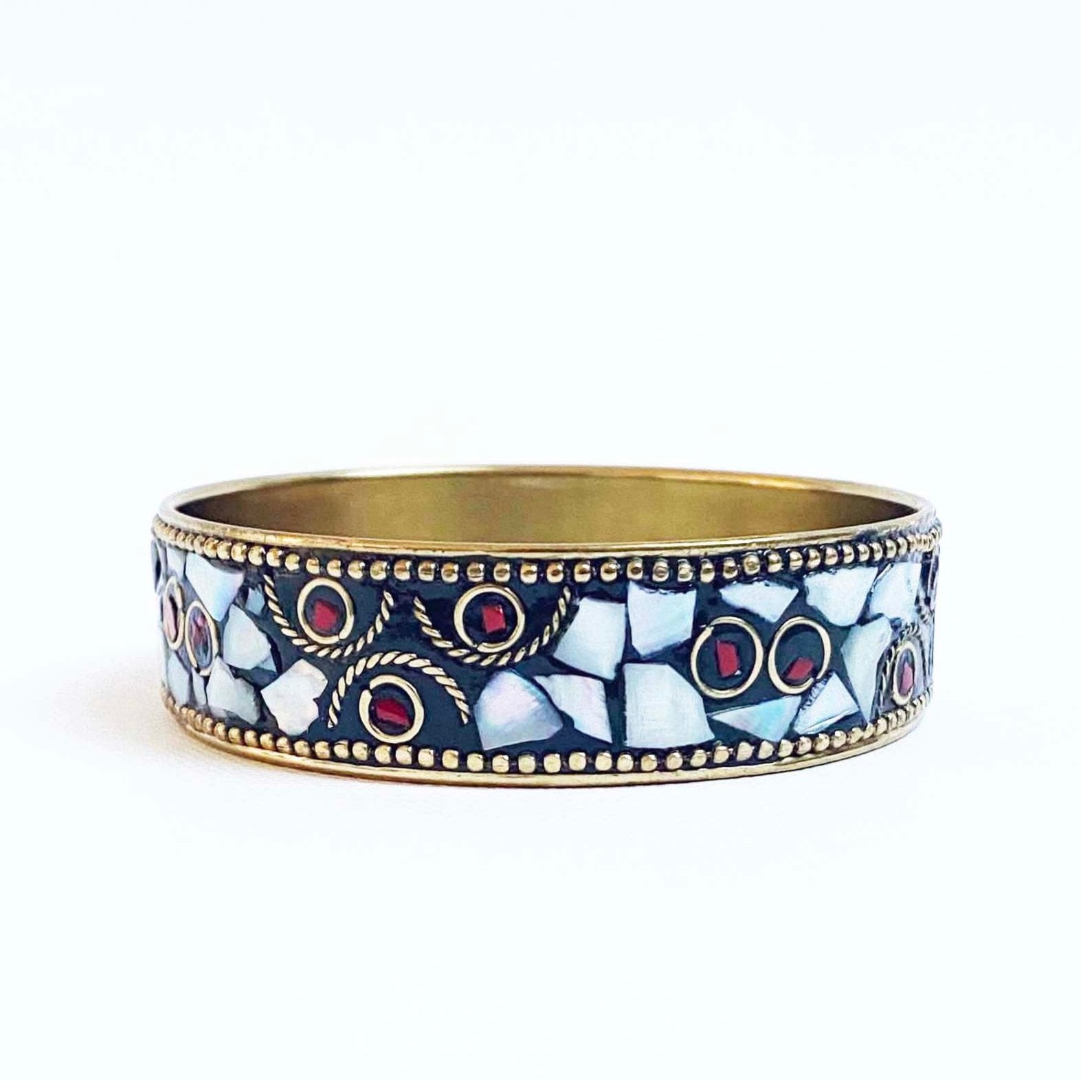 White Hologram Mosaic Bangle - Inkkas