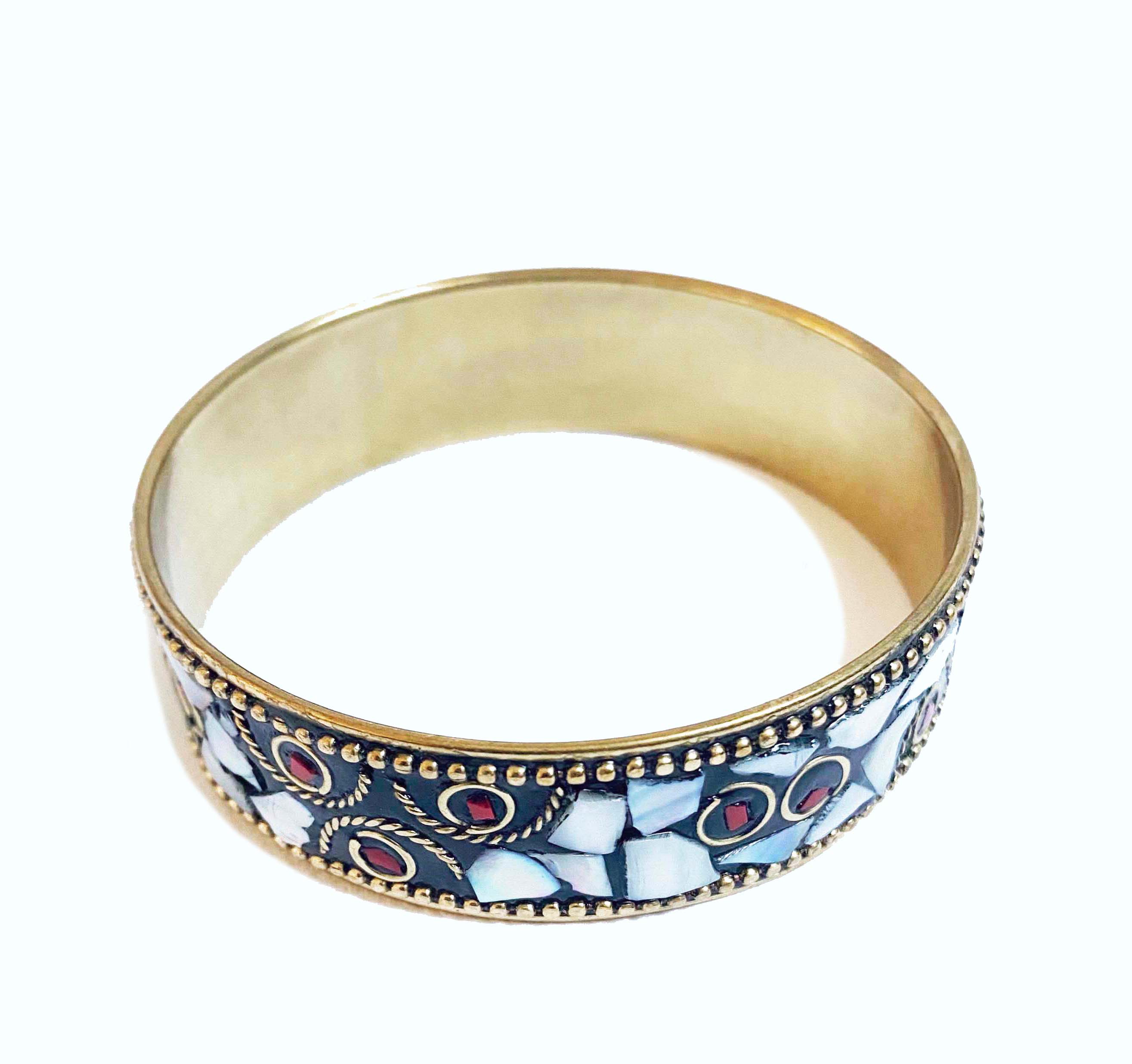 White Hologram Mosaic Bangle - Inkkas