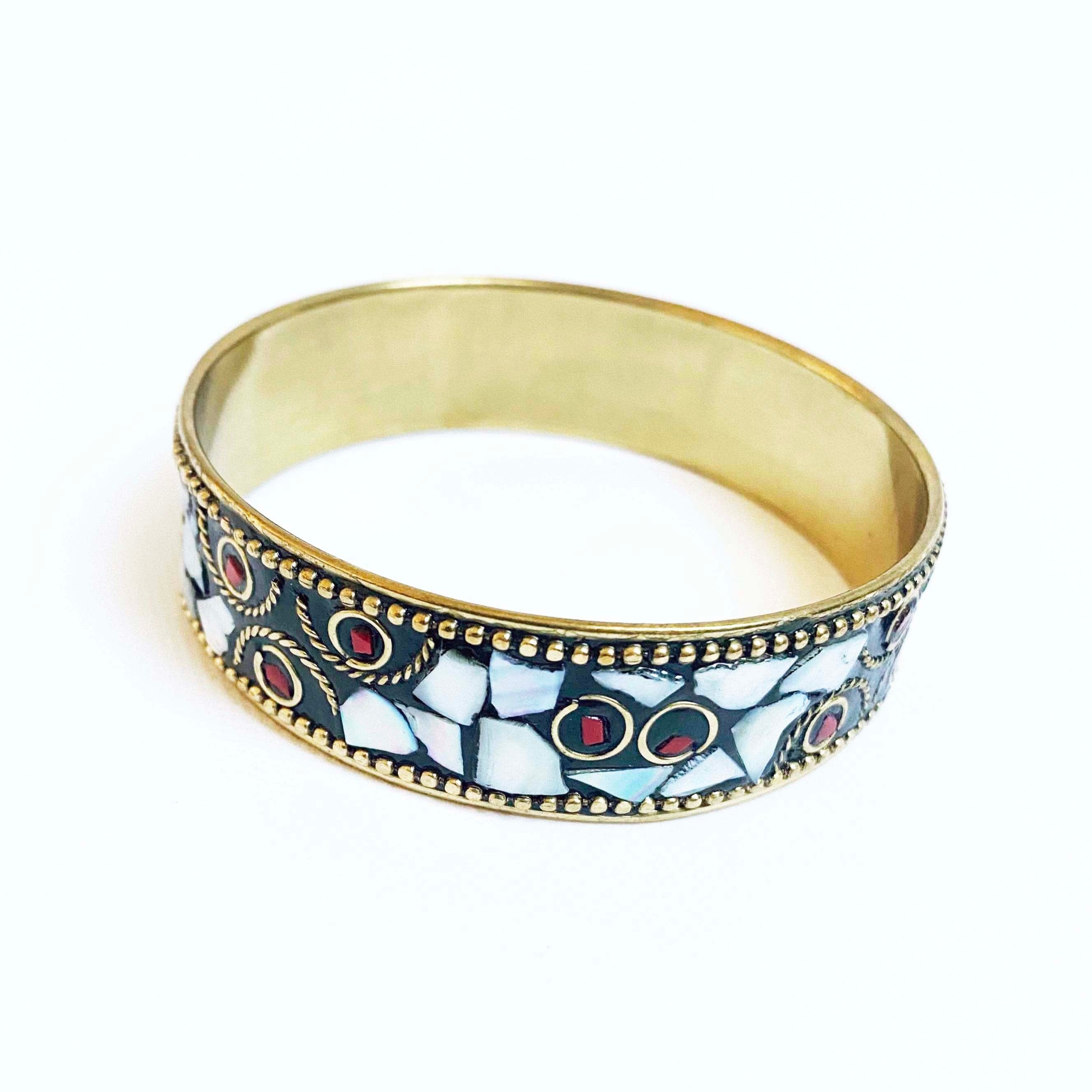 White Hologram Mosaic Bangle - Inkkas