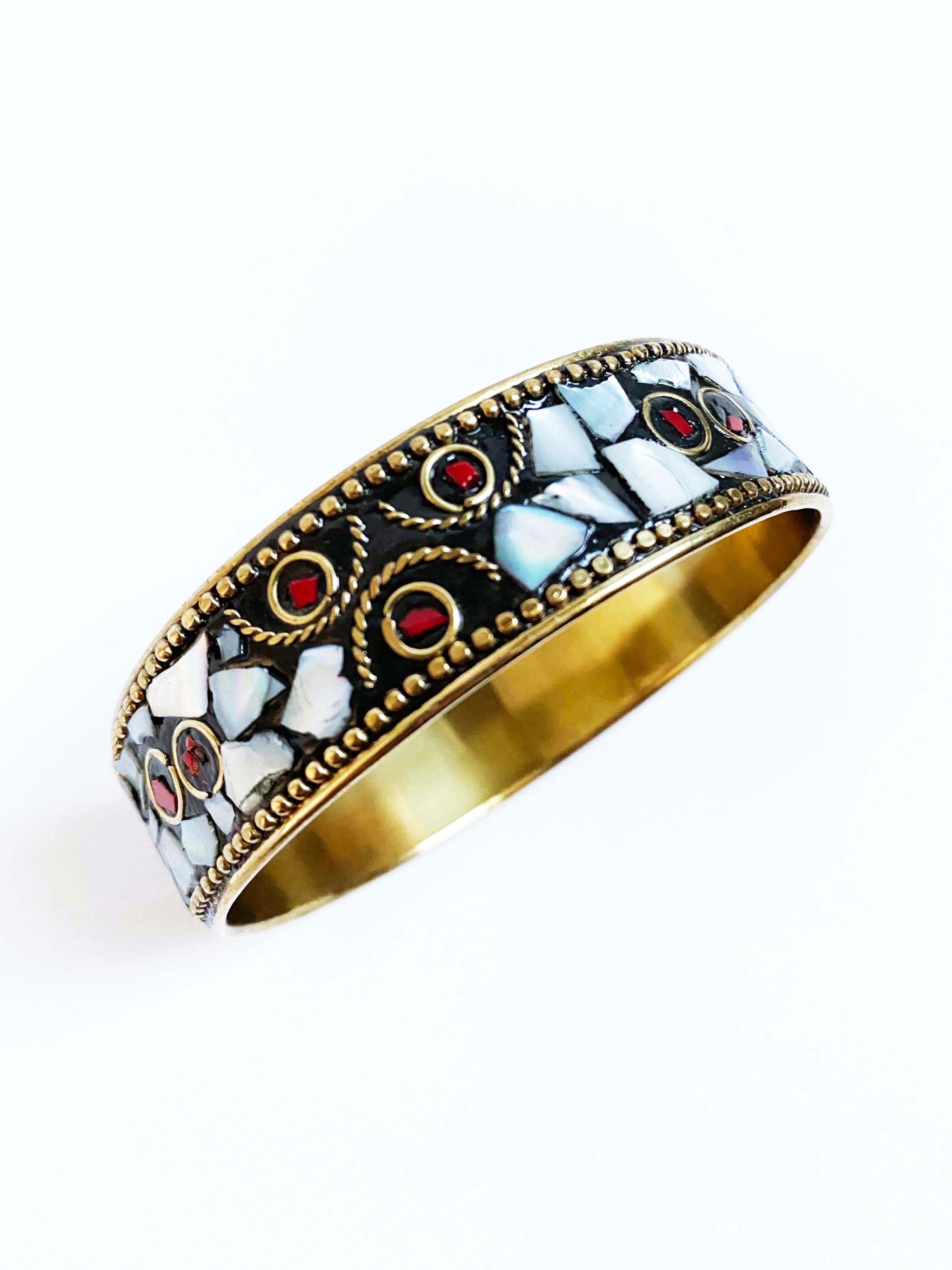 White Hologram Mosaic Bangle - Inkkas