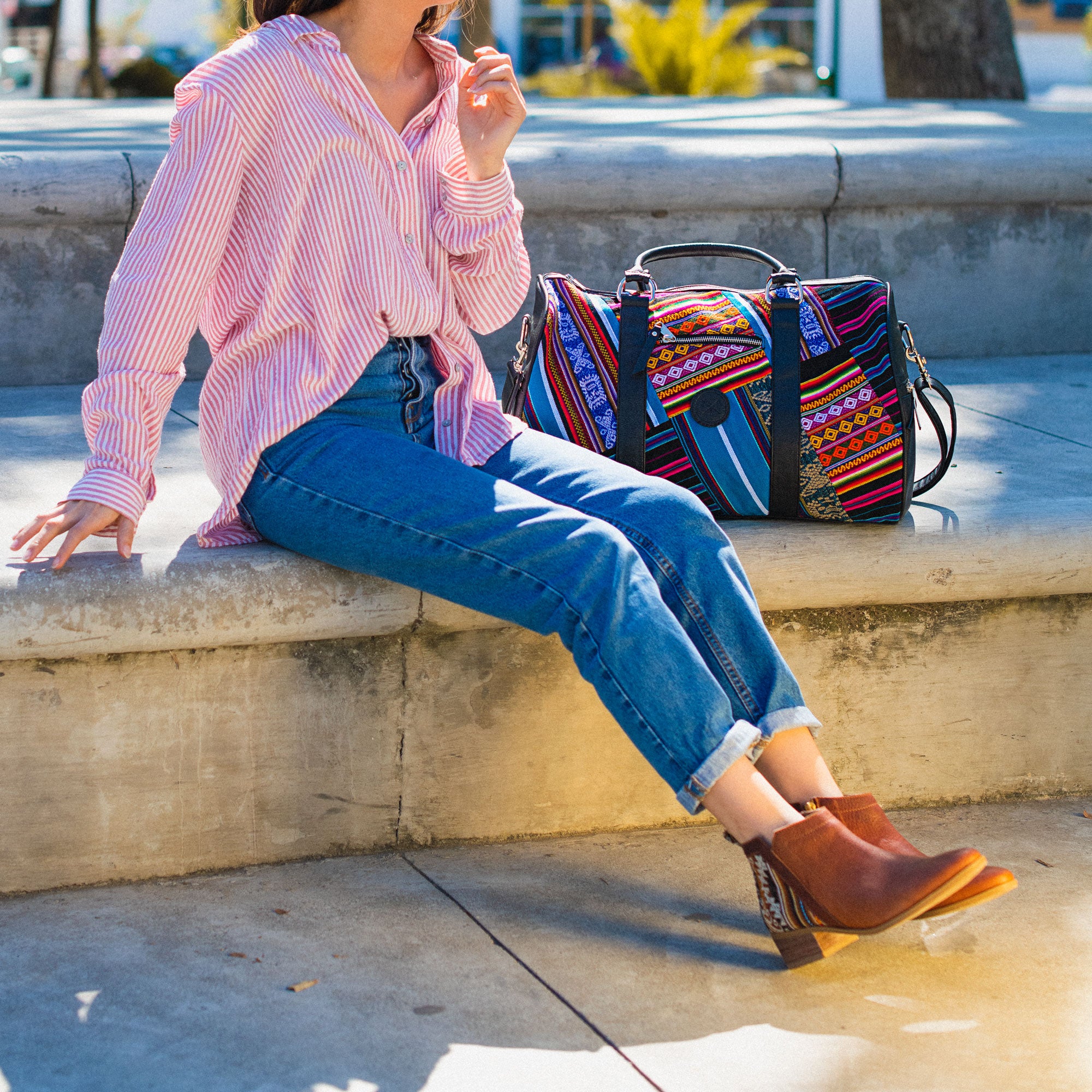 Bluebird Patchwork Weekender Duffle Bag - Inkkas