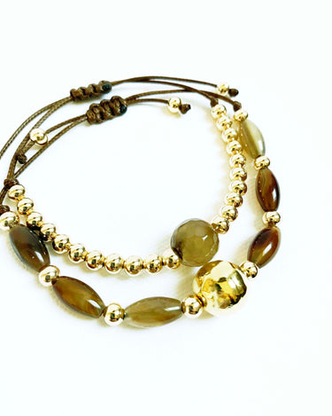 Agatha & Gold Bracelet (Set of Two) - Inkkas