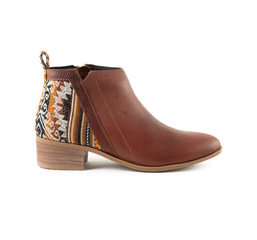 Brown Leather Bootie