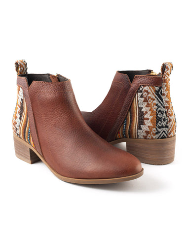 Brown Leather Bootie - Inkkas