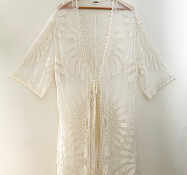 Sunflower Embroidered Lace Cover Up