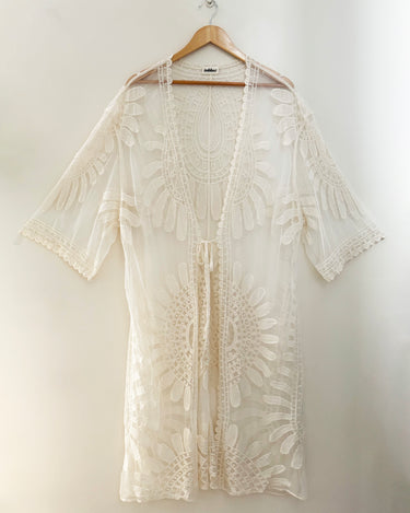 Sunflower Embroidered Lace Cover Up - Inkkas