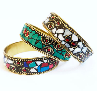 White Hologram Mosaic Bangle