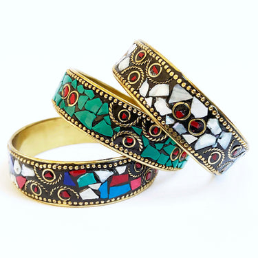 White Hologram Mosaic Bangle