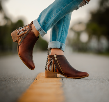 Brown Leather Bootie