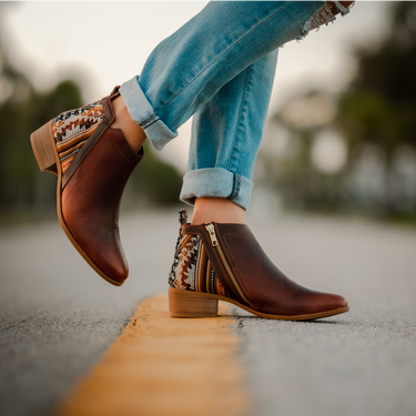 Brown Leather Bootie