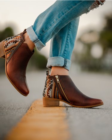 Brown Leather Bootie - Inkkas